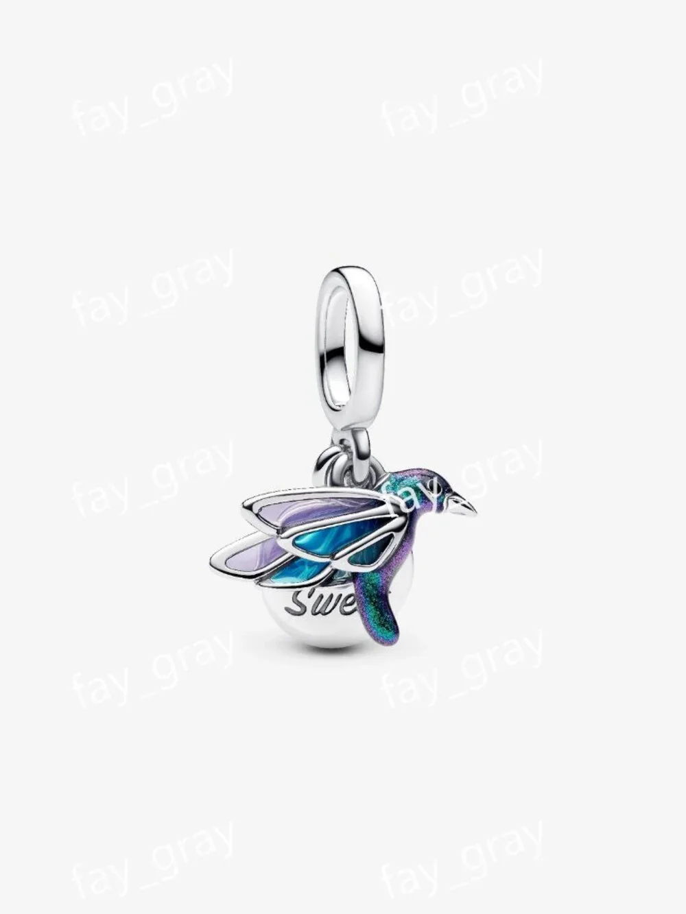 Pandora Hummingbird Double Dangle Charm